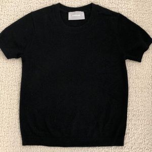Everlane short sleeved cashmere sweater, XS, black, NWOT